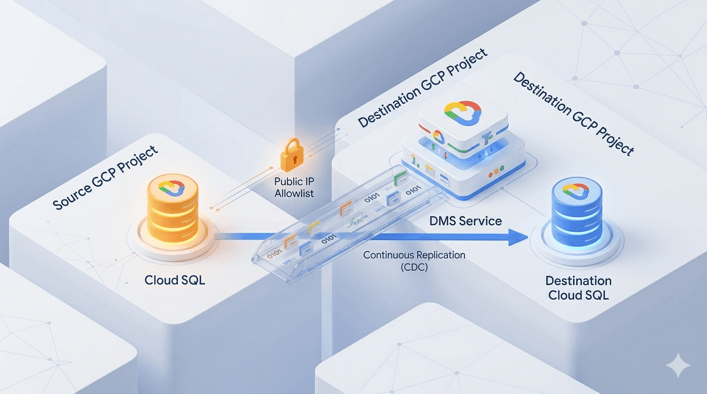 Cross-Project Cloud SQL Migration Using Google Database Migration Service (DMS)